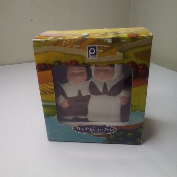 The Pilgrim Pair Collectable Napkin Holder Publix Ceramic - Picture 1 of 14
